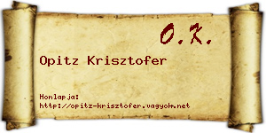 Opitz Krisztofer névjegykártya
