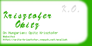 krisztofer opitz business card